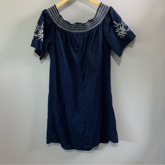 Isabel Maternity By Ingrid & Isabel Off Shoulder Embroidered Dress Blue Size m - Picture 3 of 8